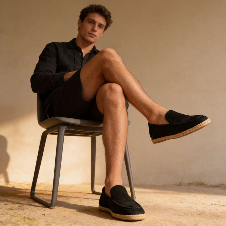 Men's Suede Espadrille Loafers