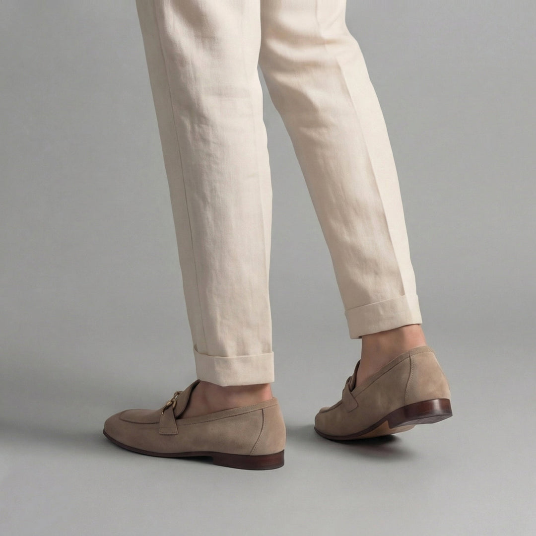 Men's Suede Loafers with Horsebit Detail
