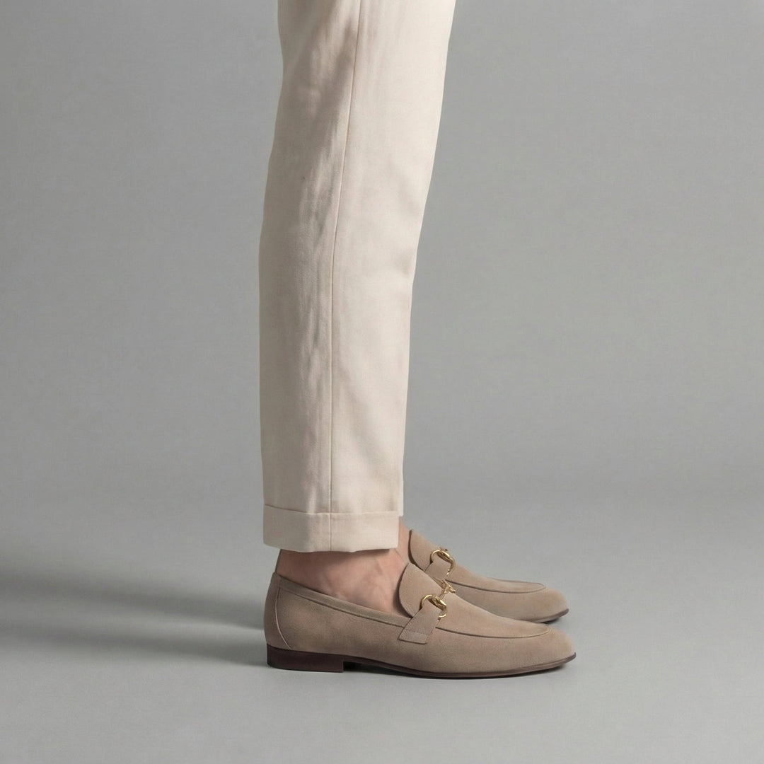Men's Suede Loafers with Horsebit Detail