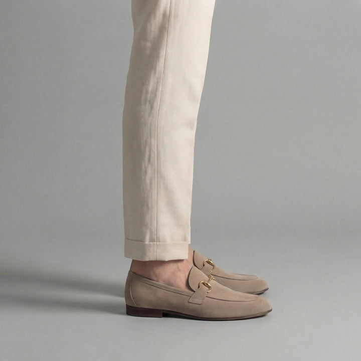 Men's Suede Loafers with Horsebit Detail