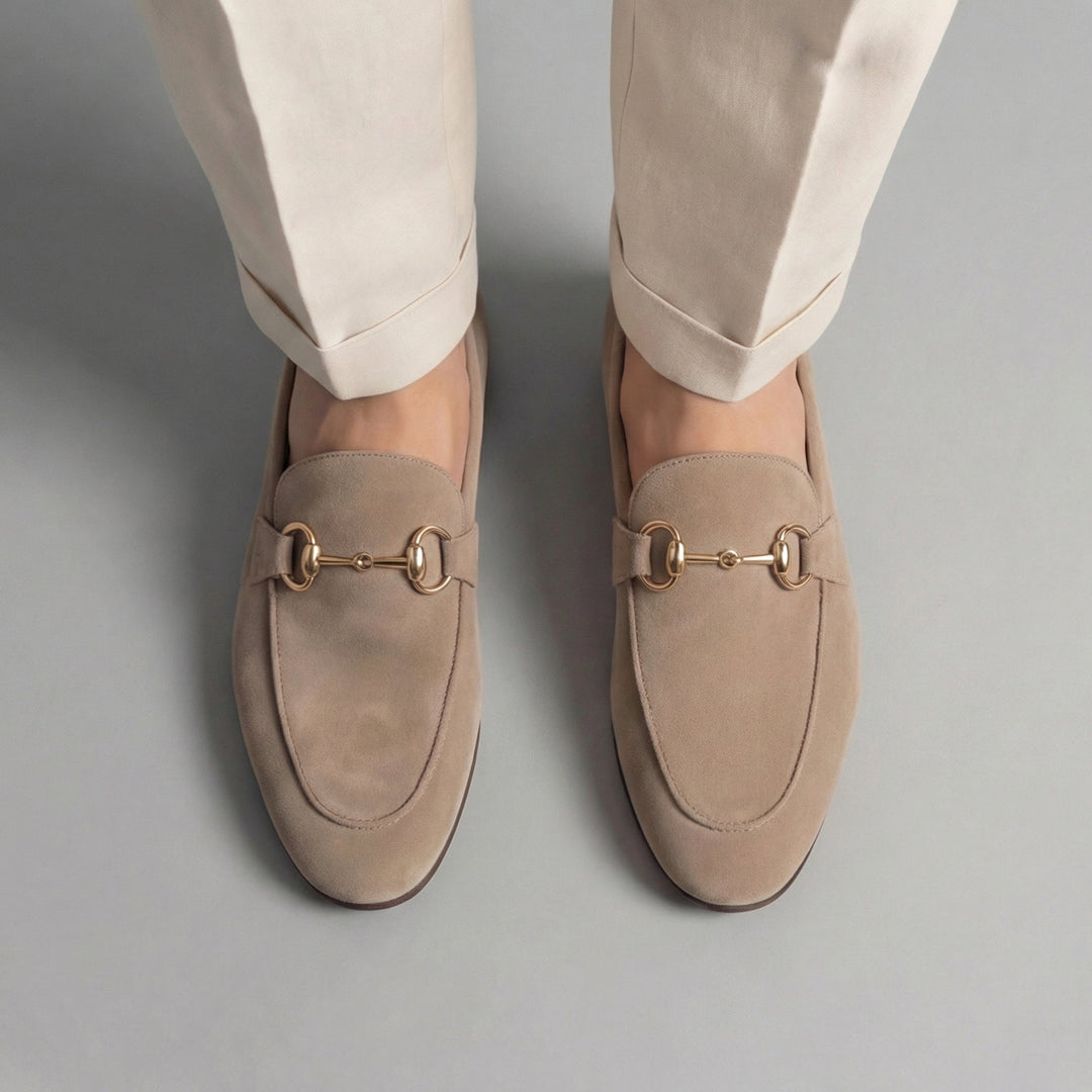 Men's Suede Loafers with Horsebit Detail