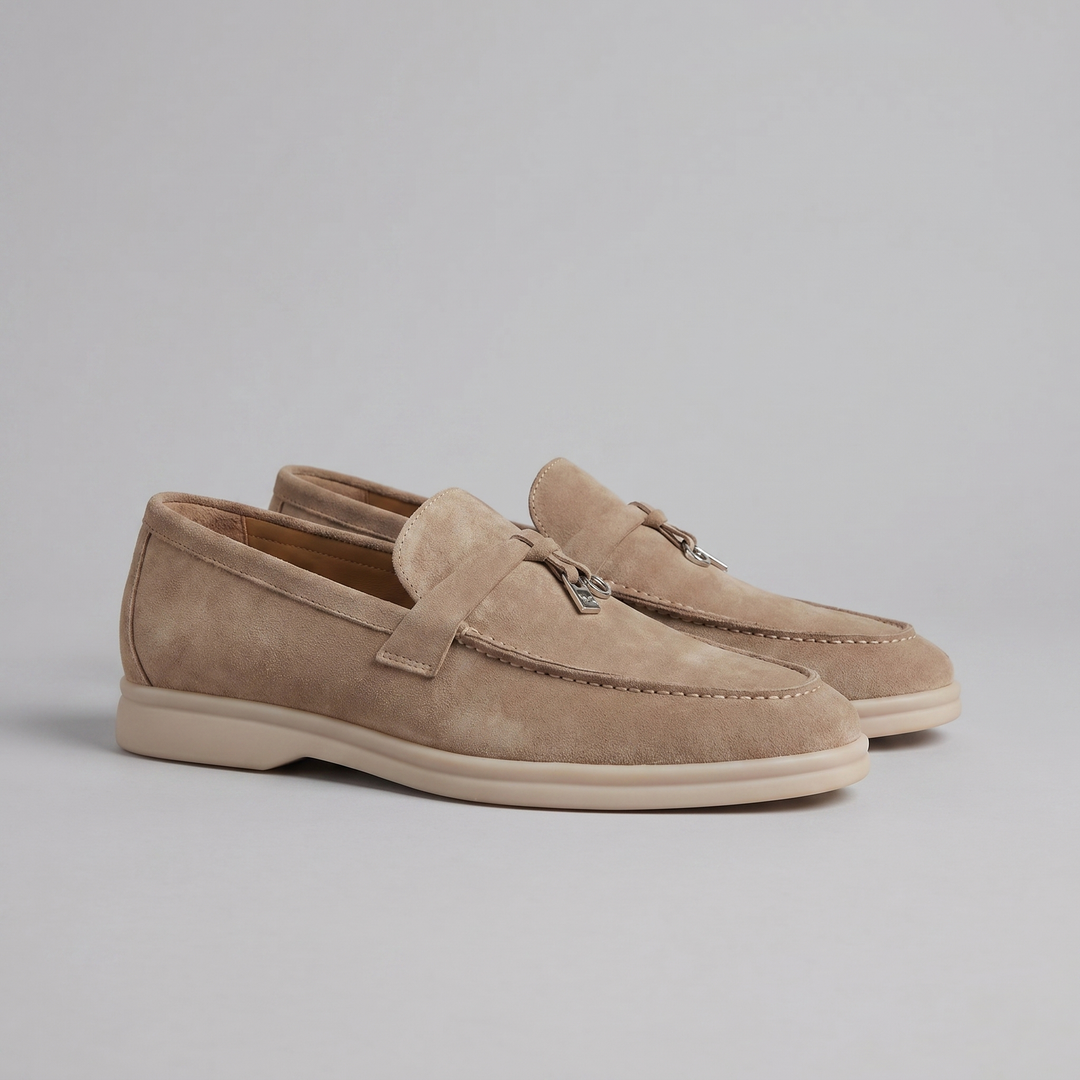 Men's Suede Metal Buckle Loafers