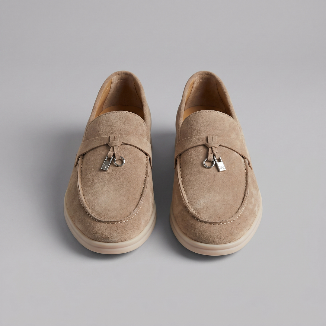 Men's Suede Metal Buckle Loafers