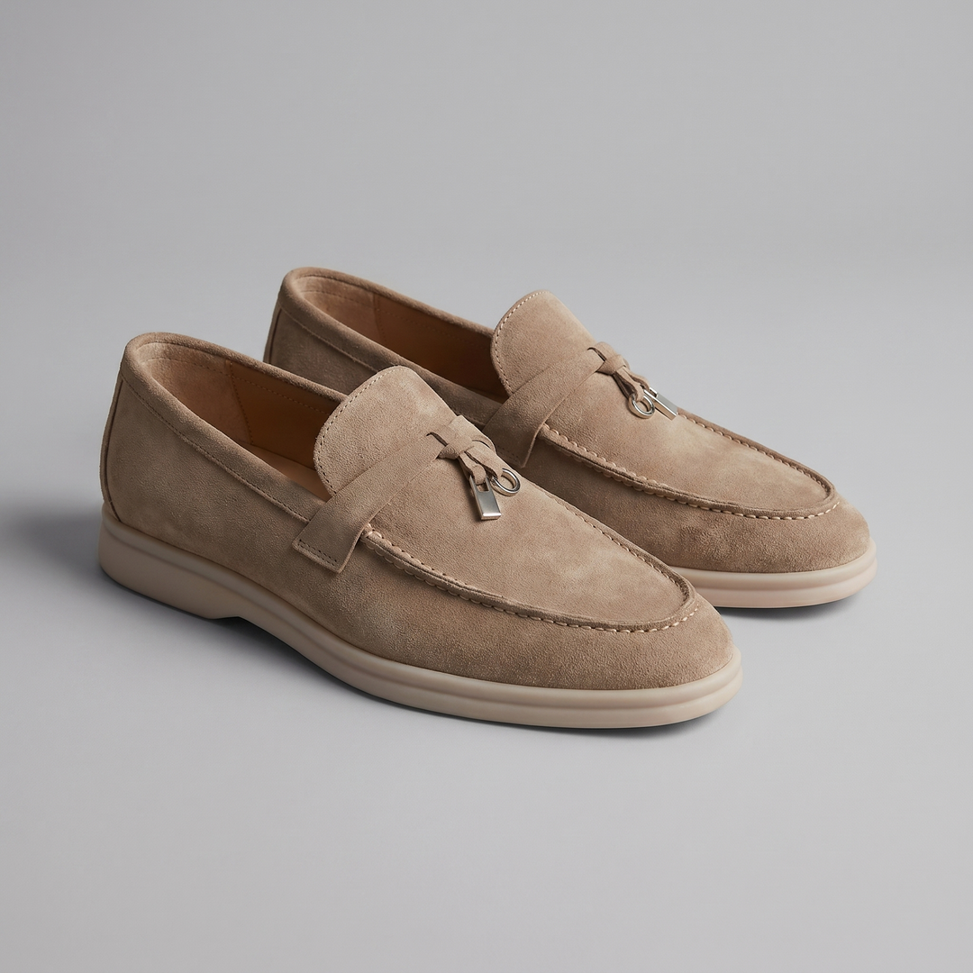 Men's Suede Metal Buckle Loafers
