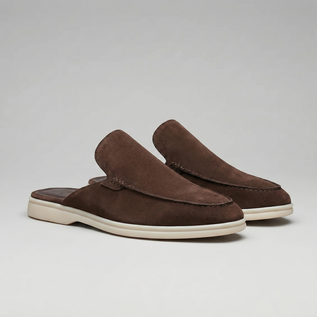 Men's Suede Backless Loafer Mules
