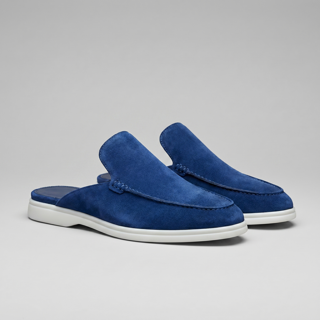 Men's Suede Backless Loafer Mules