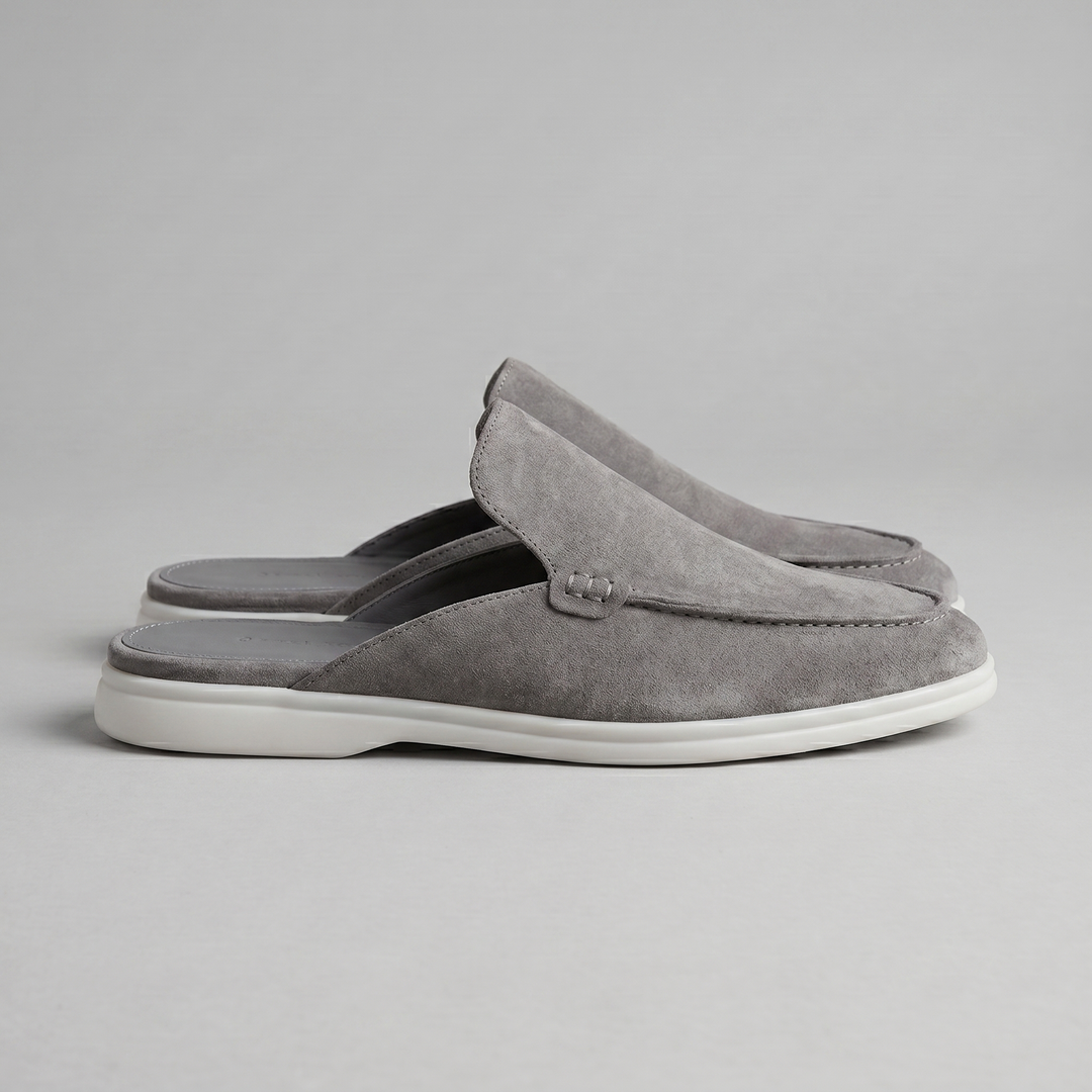 Men's Suede Backless Loafer Mules