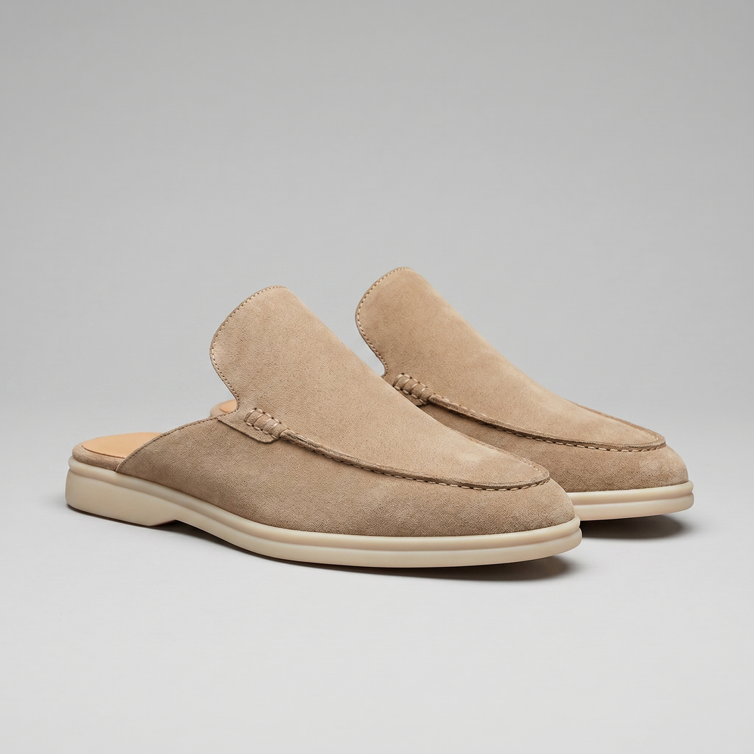 Men's Suede Backless Loafer Mules