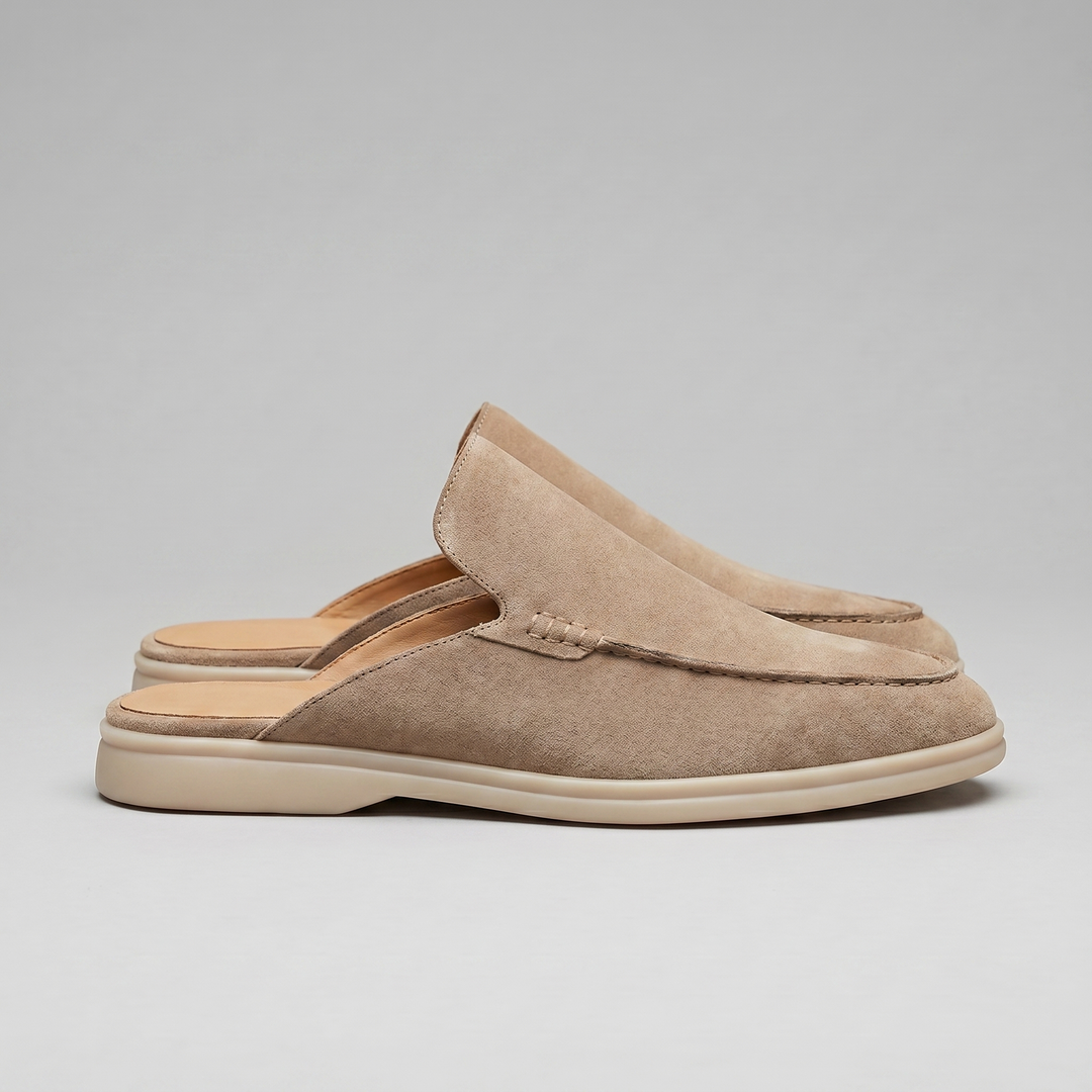 Men's Suede Backless Loafer Mules