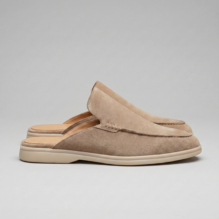 Men's Suede Backless Loafer Mules