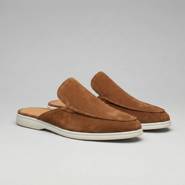Men's Suede Backless Loafer Mules