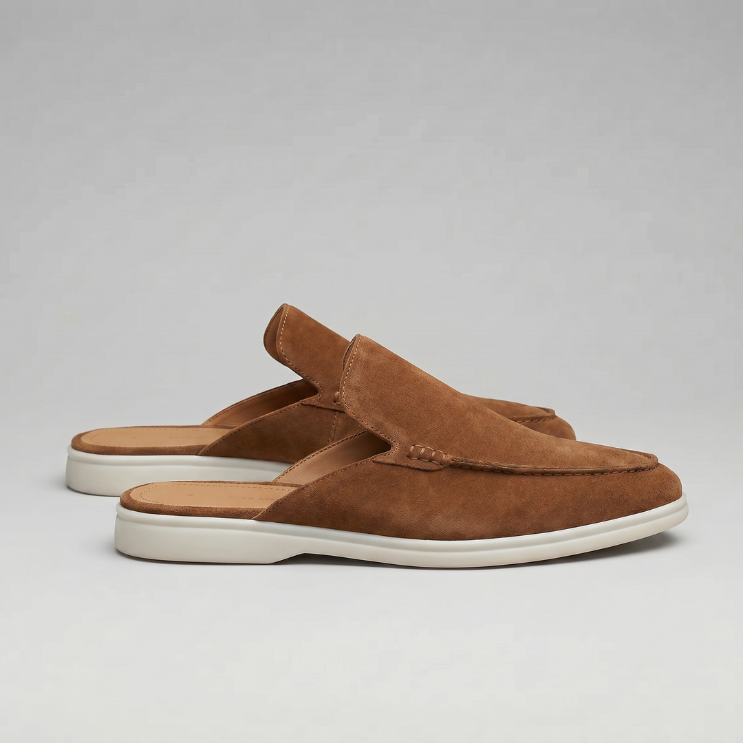 Men's Suede Backless Loafer Mules