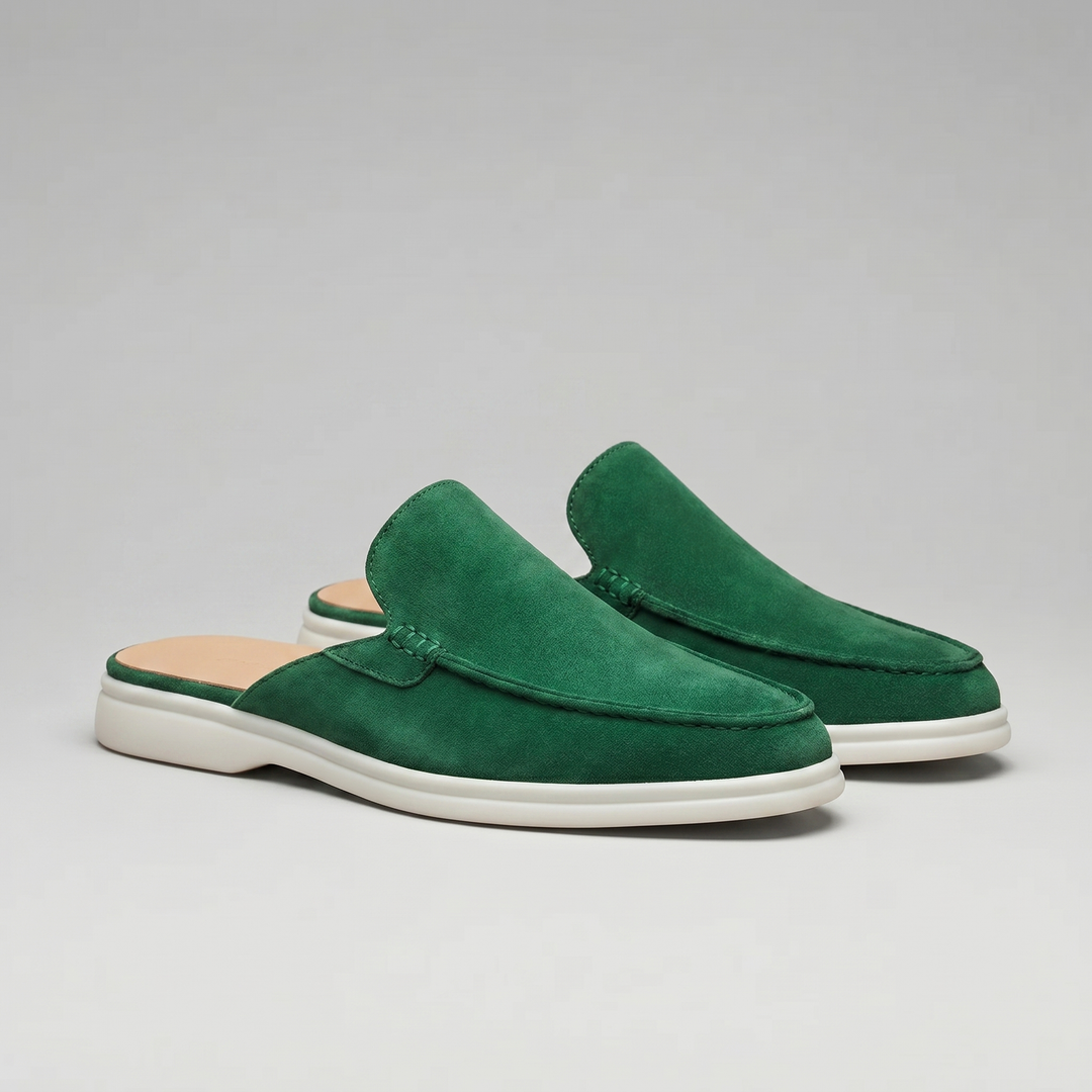 Men's Suede Backless Loafer Mules
