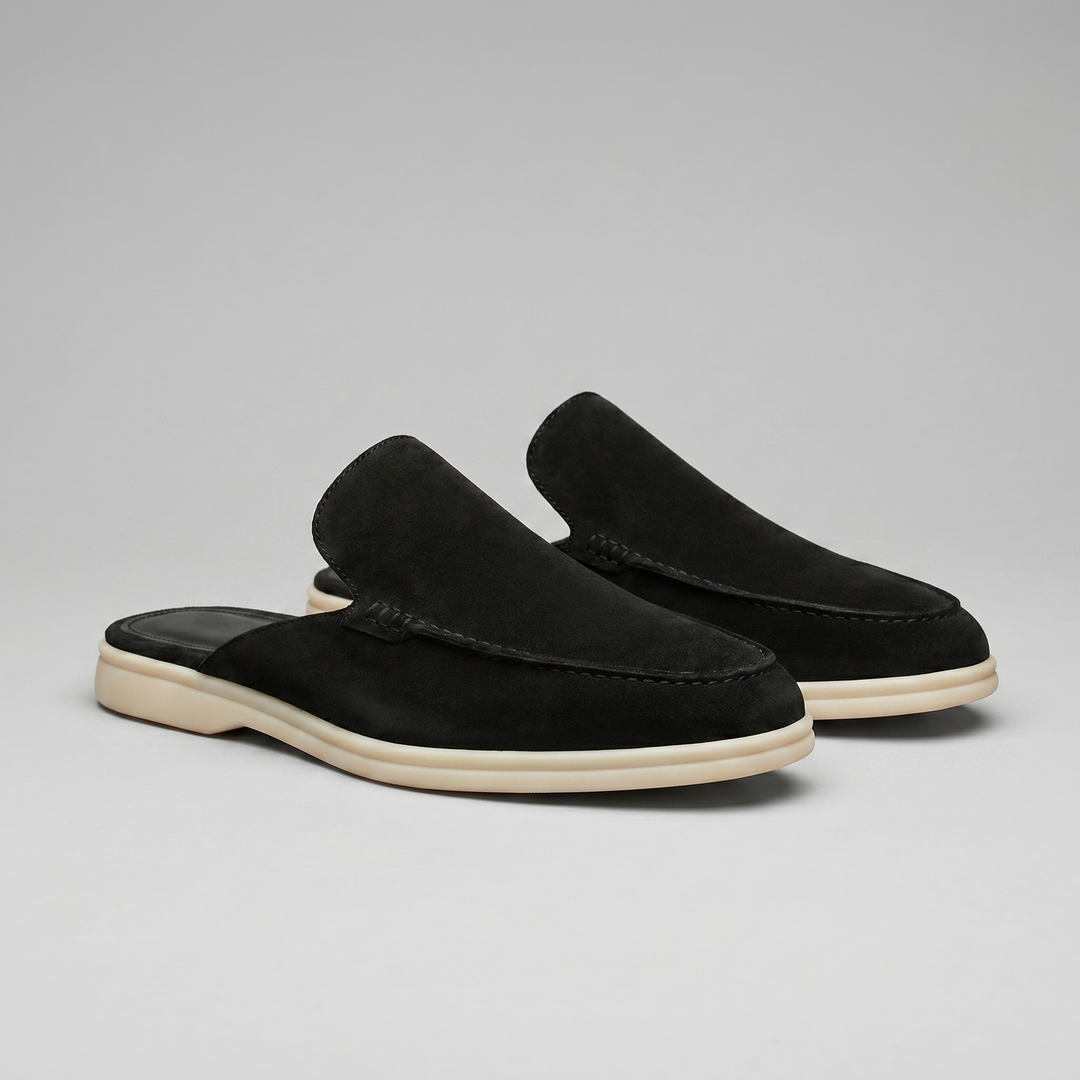 Men's Suede Backless Loafer Mules