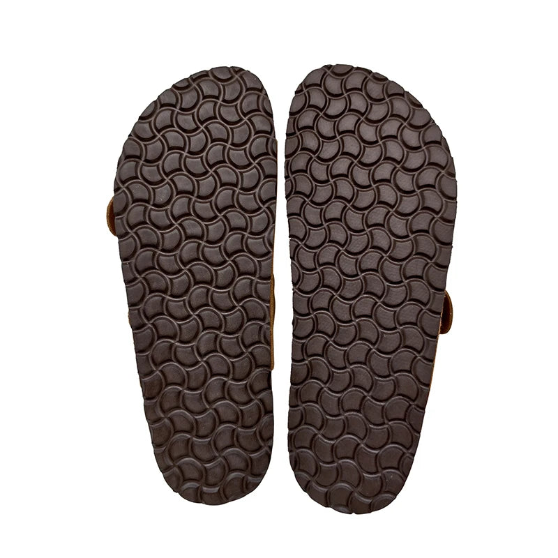 Byron Twin-Buckle Orthopaedic Sandals — Tan