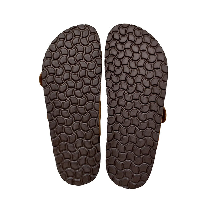 Byron Twin-Buckle Orthopaedic Sandals — Tan
