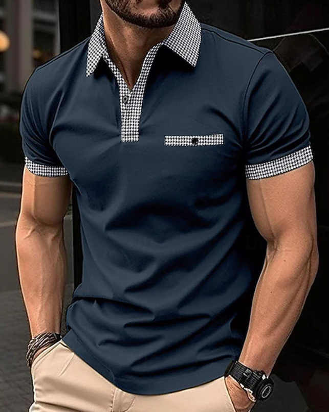 Alexander | Classic Checkered Collar Polo Shirt