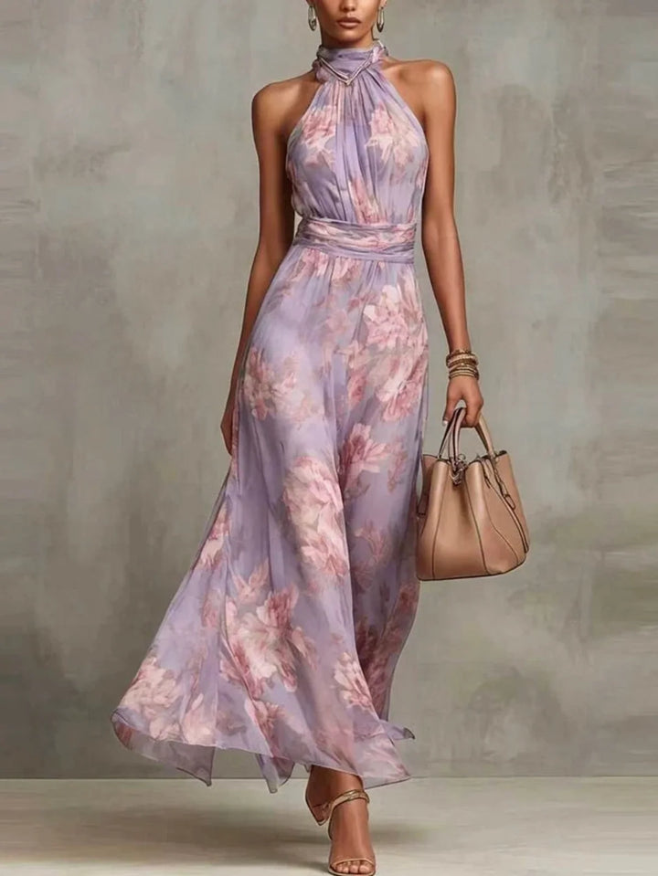 Relle | Gathered Halter Midi Dress