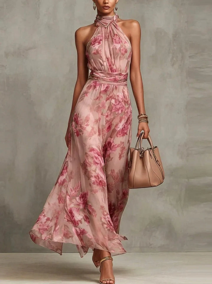 Relle | Gathered Halter Midi Dress