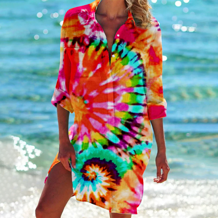 Valerie | Vibrant Tie-Dye Shirt Dress