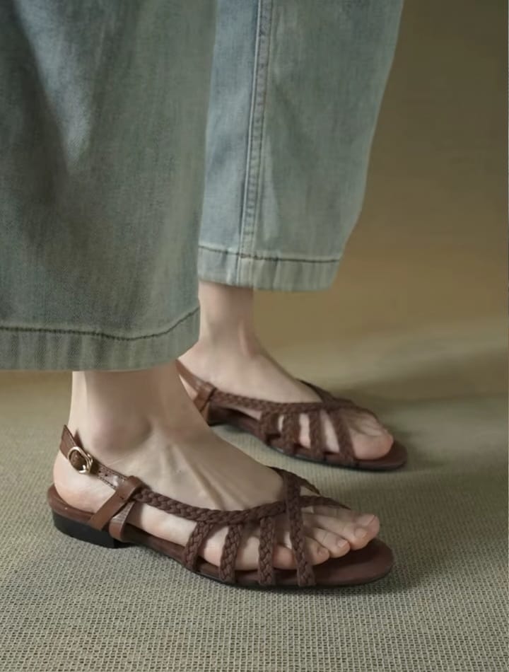 Palm Beach Woven Leather Sandals
