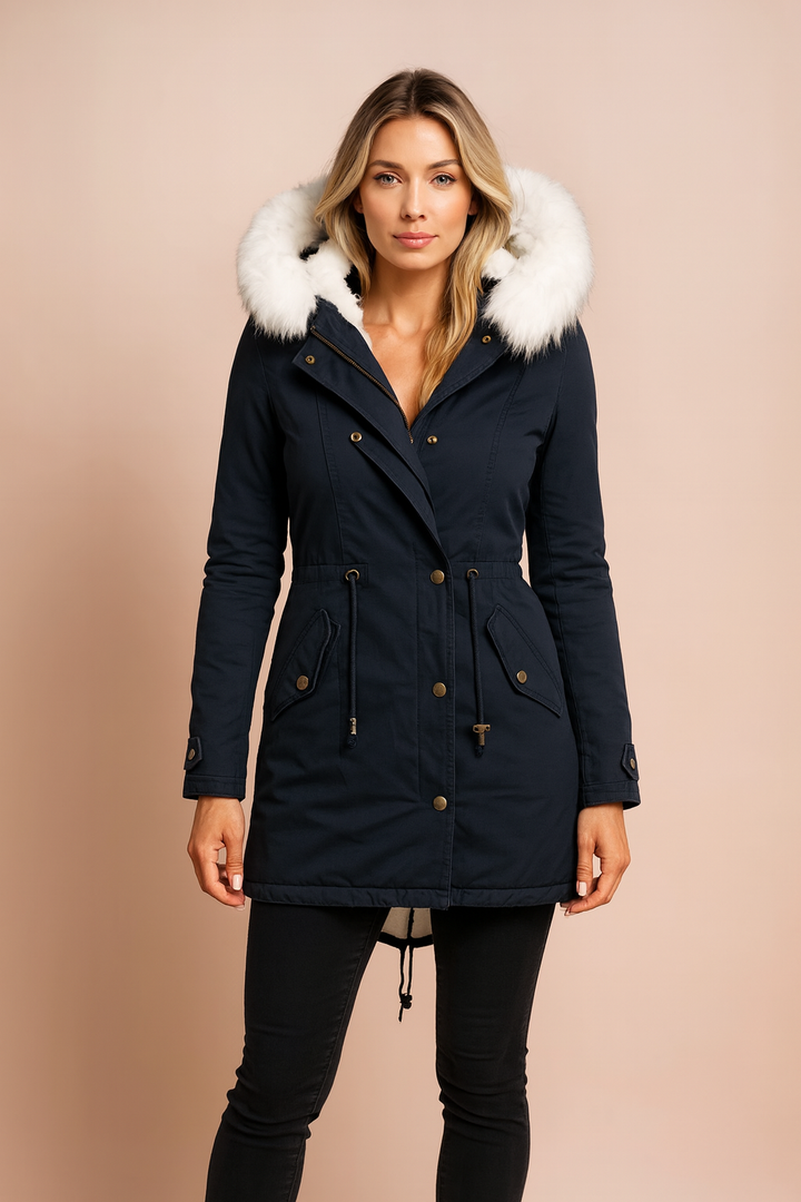 Rebecca | Hooded Waist-Cinched Winter Parka Jacket