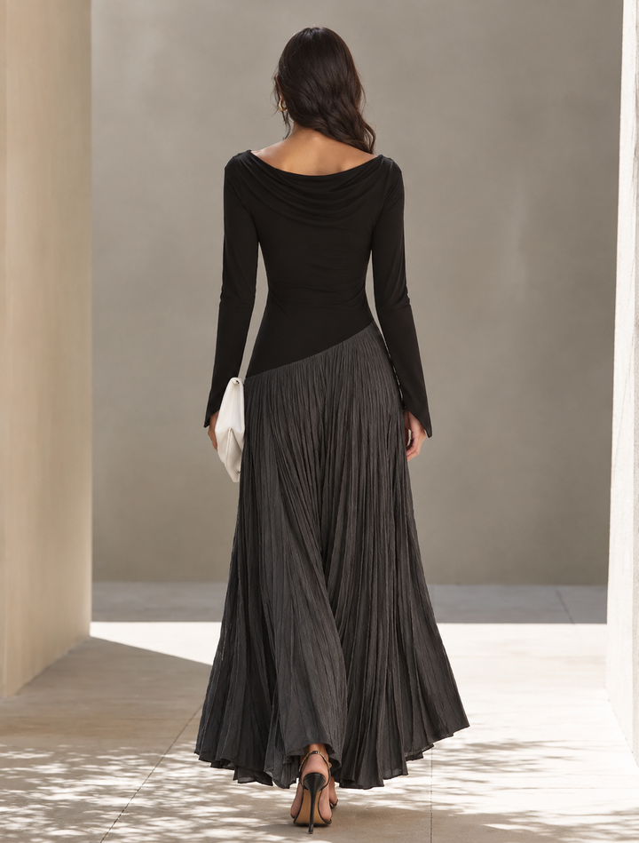 Women's Effortless Two-Tone Color-Block Maxi Dress for Spring