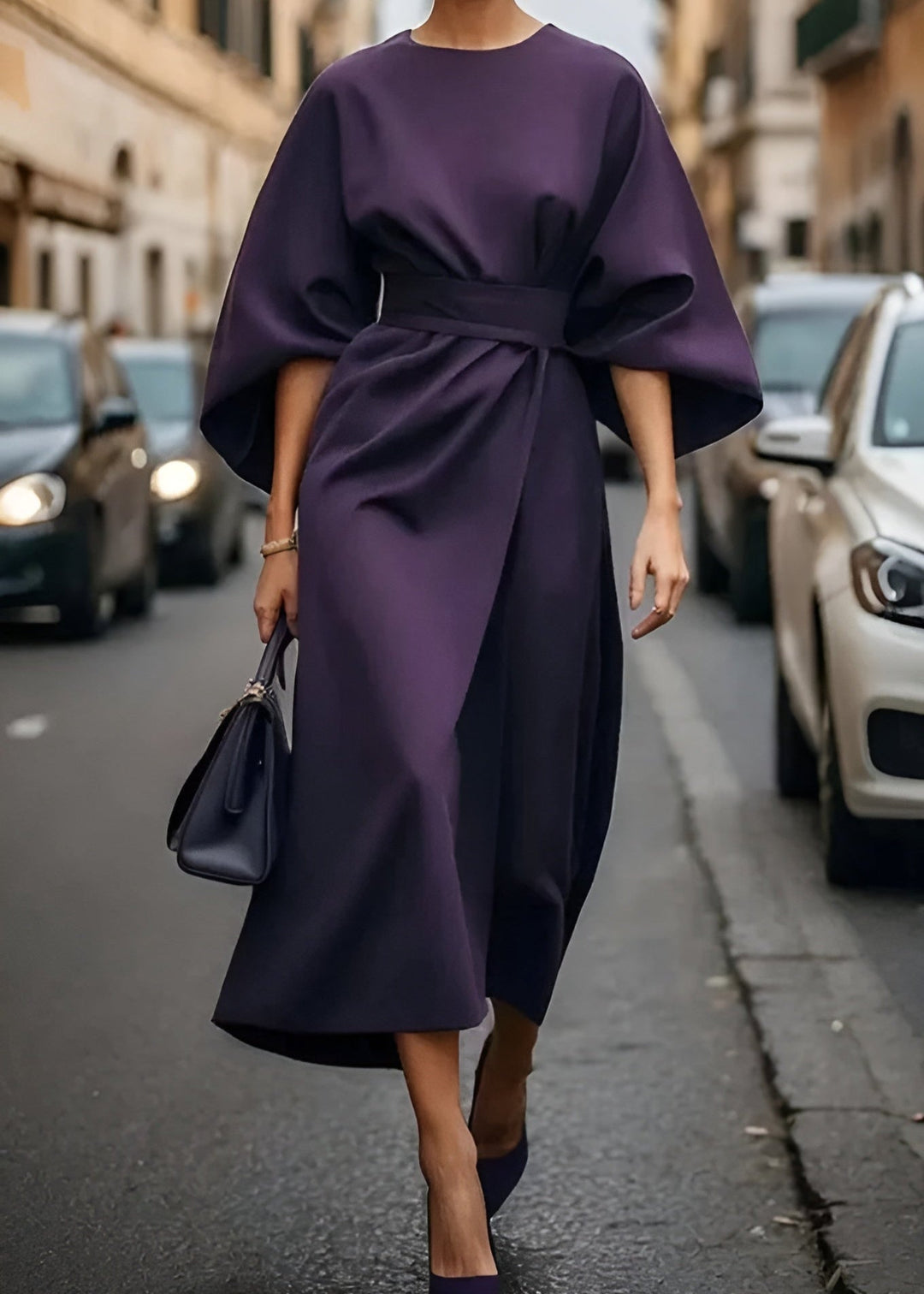 Neve | Flowy Belted Maxi Dress