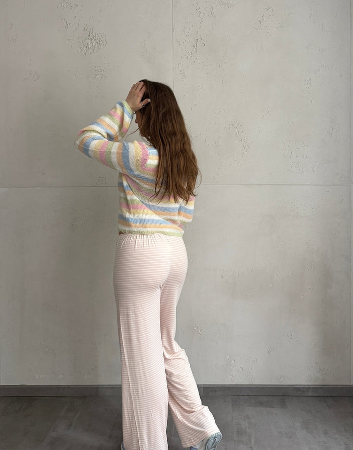 Bungan - Striped Lounge Pants in Rayon Stretch