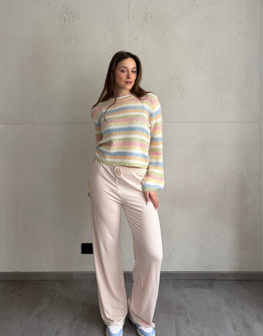 Bungan - Striped Lounge Pants in Rayon Stretch