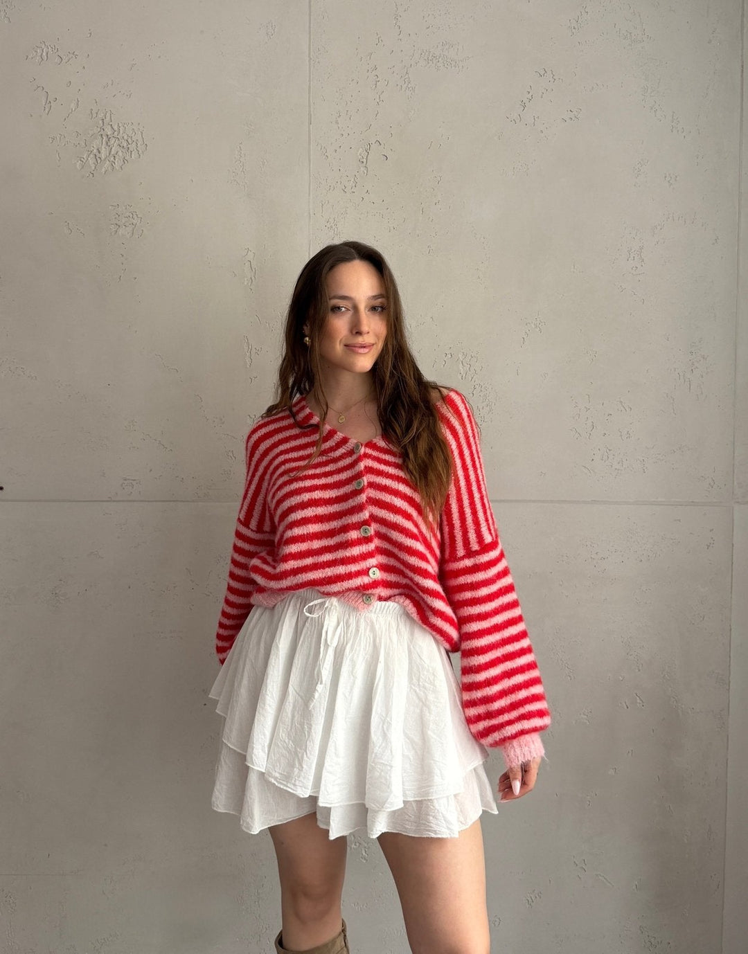 Clovelly - Striped Cardigan with a V-neck