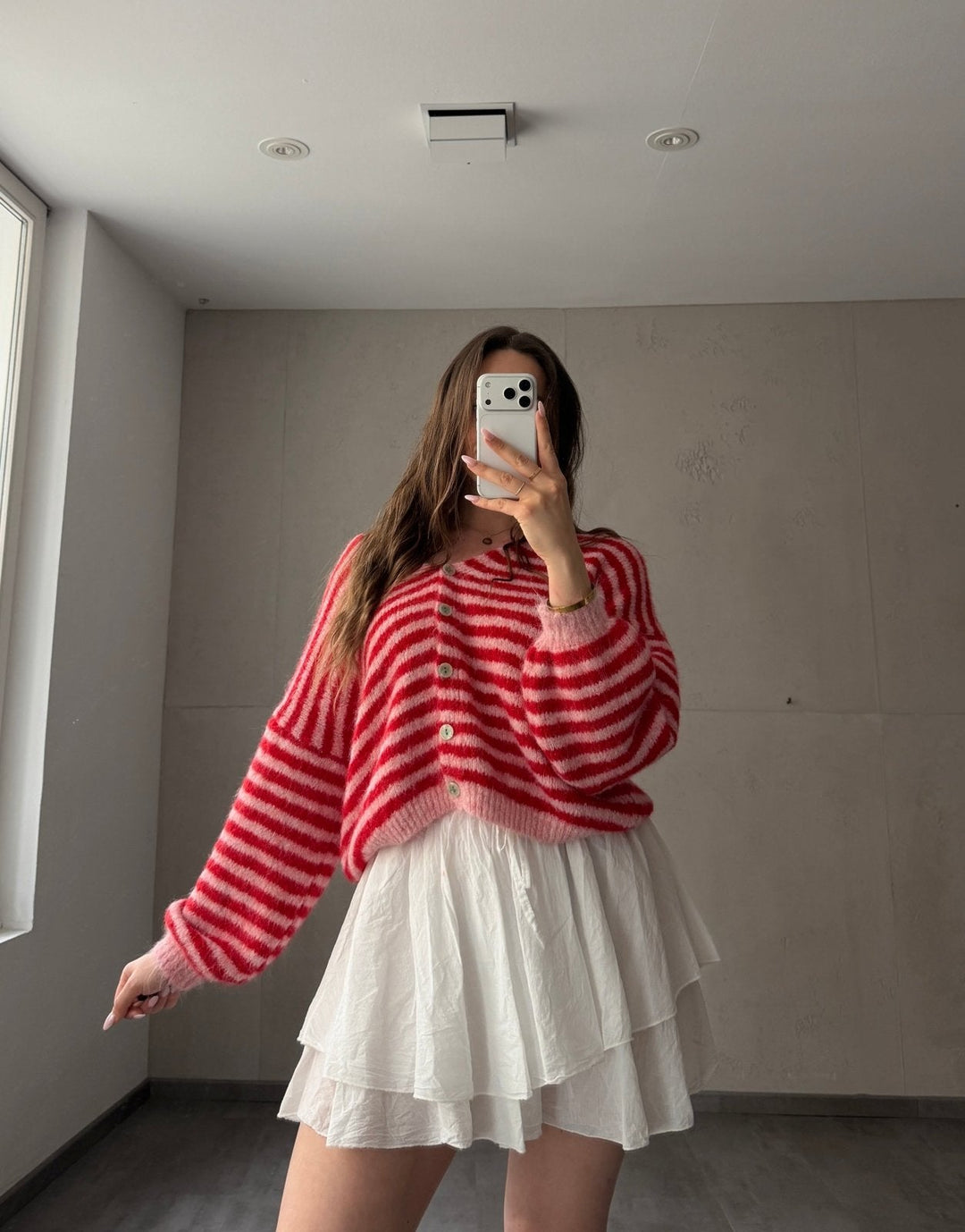 Clovelly - Striped Cardigan with a V-neck