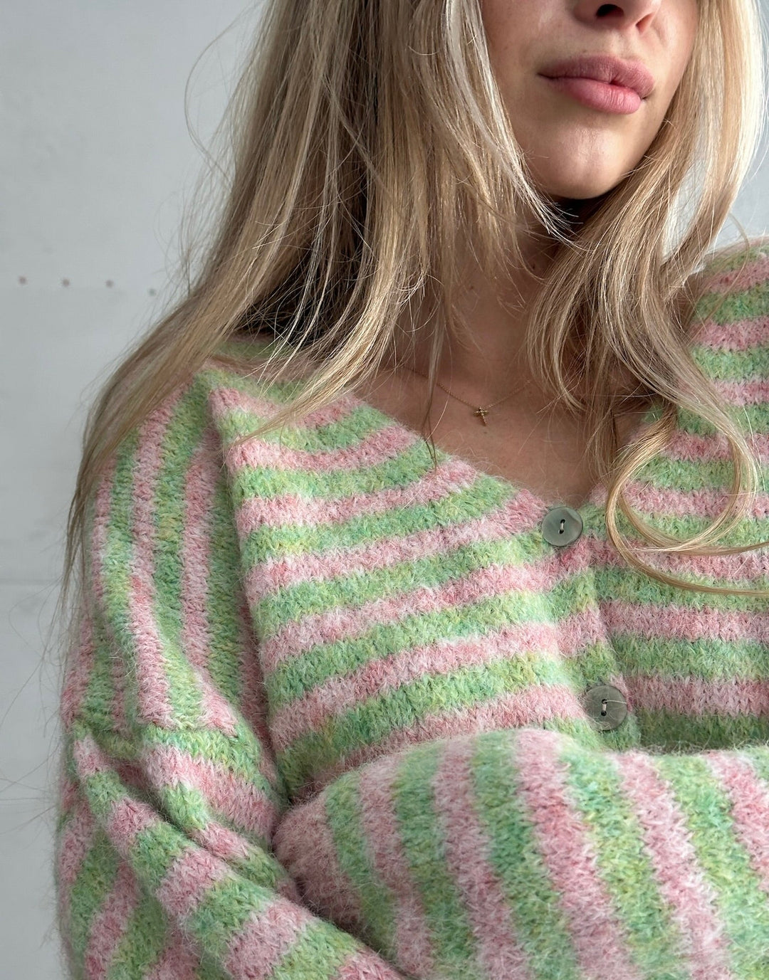 Clovelly - Striped Cardigan with a V-neck