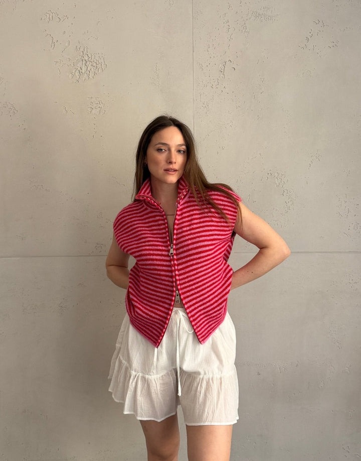 Clareville - Striped zip sweater