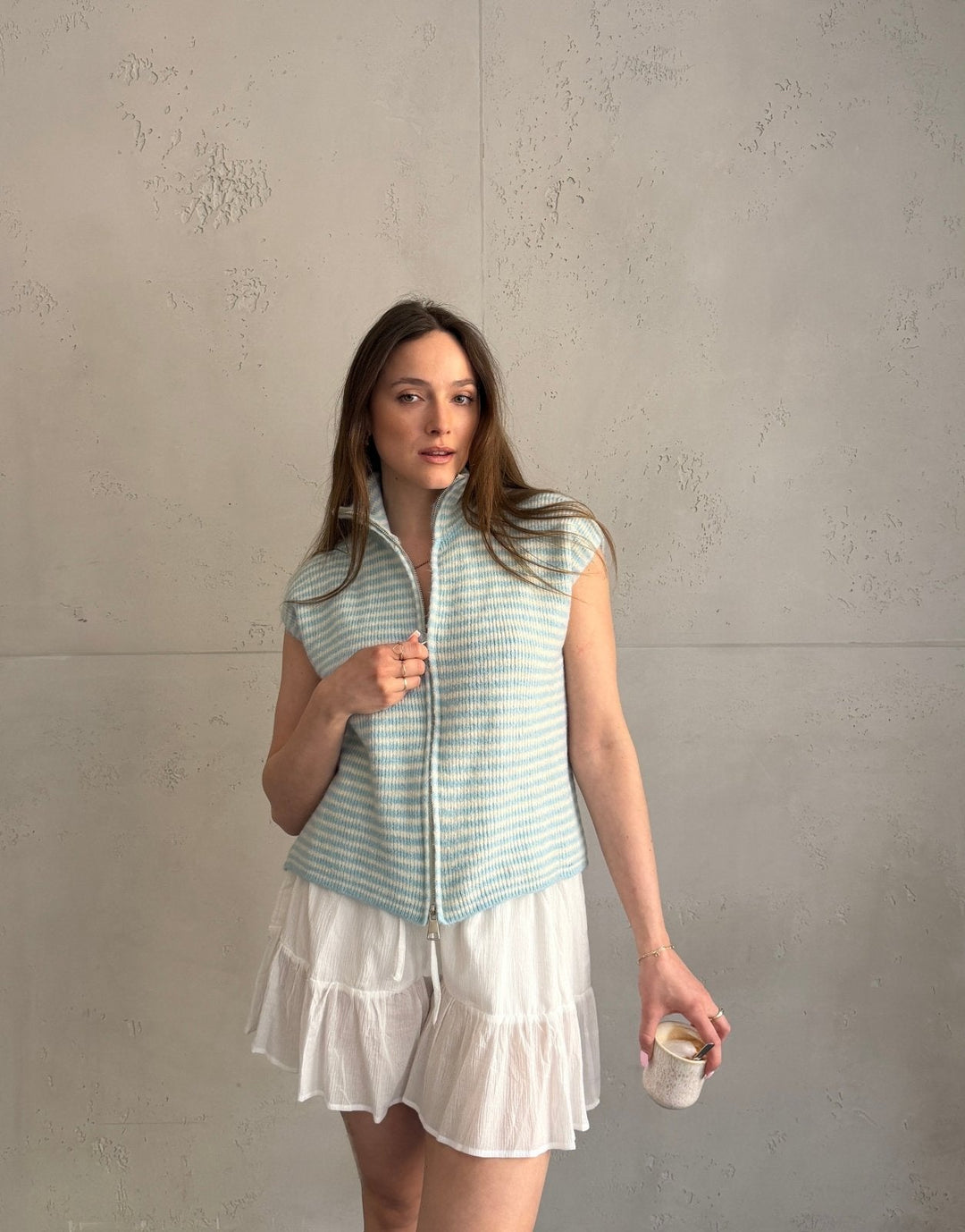Clareville - Striped zip sweater