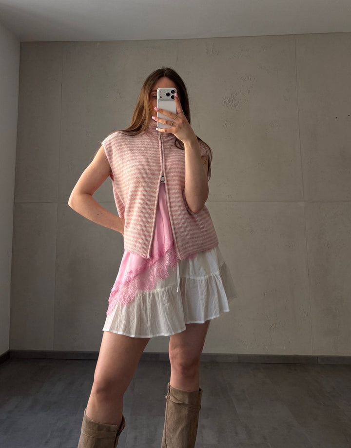 Clareville - Striped zip sweater