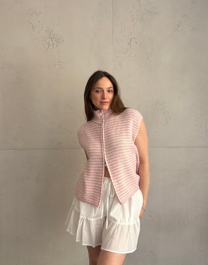 Clareville - Striped zip sweater