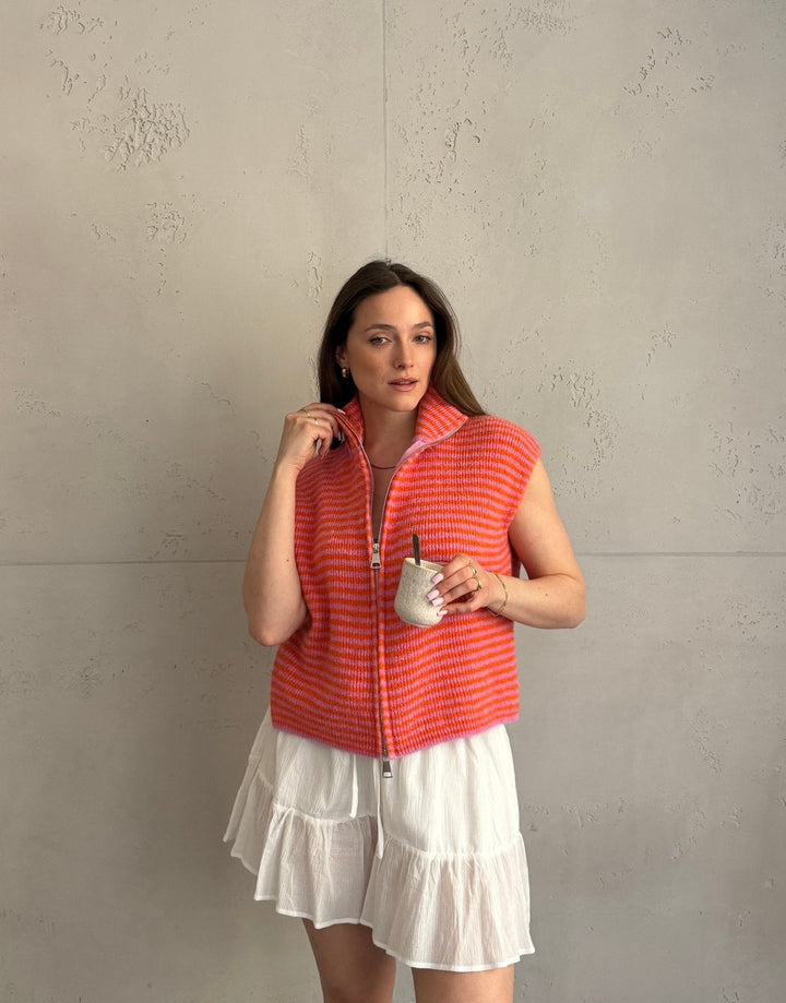Clareville - Striped zip sweater