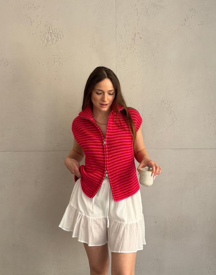 Clareville - Striped zip sweater
