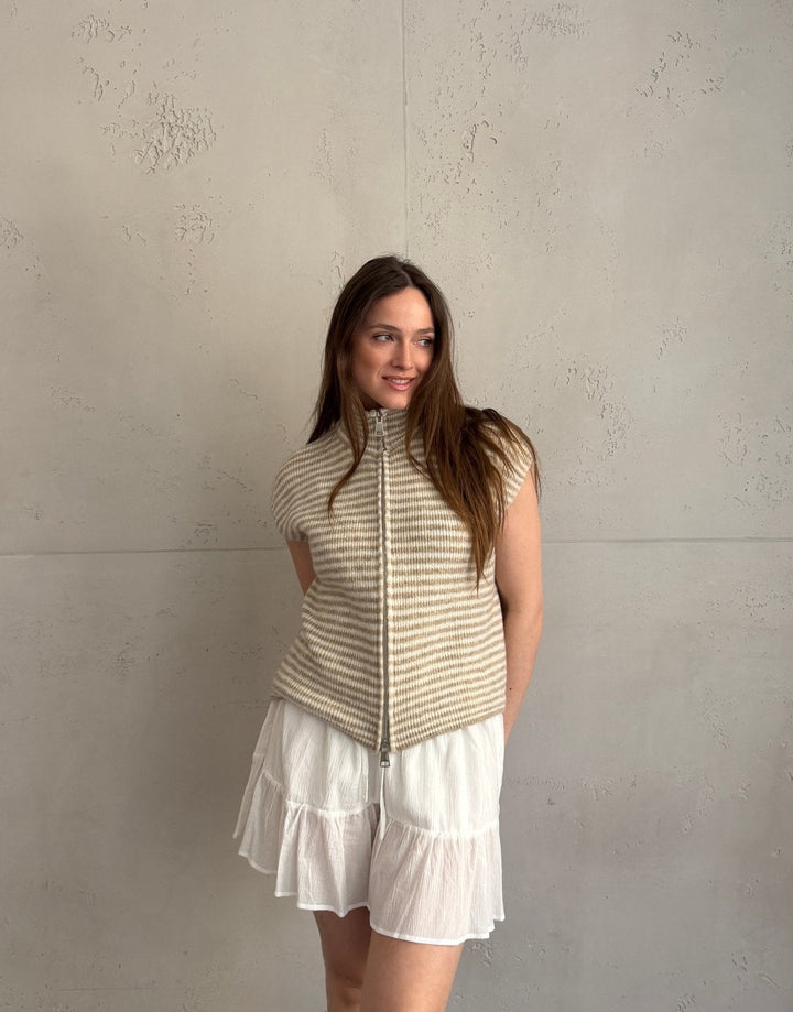 Clareville - Striped zip sweater