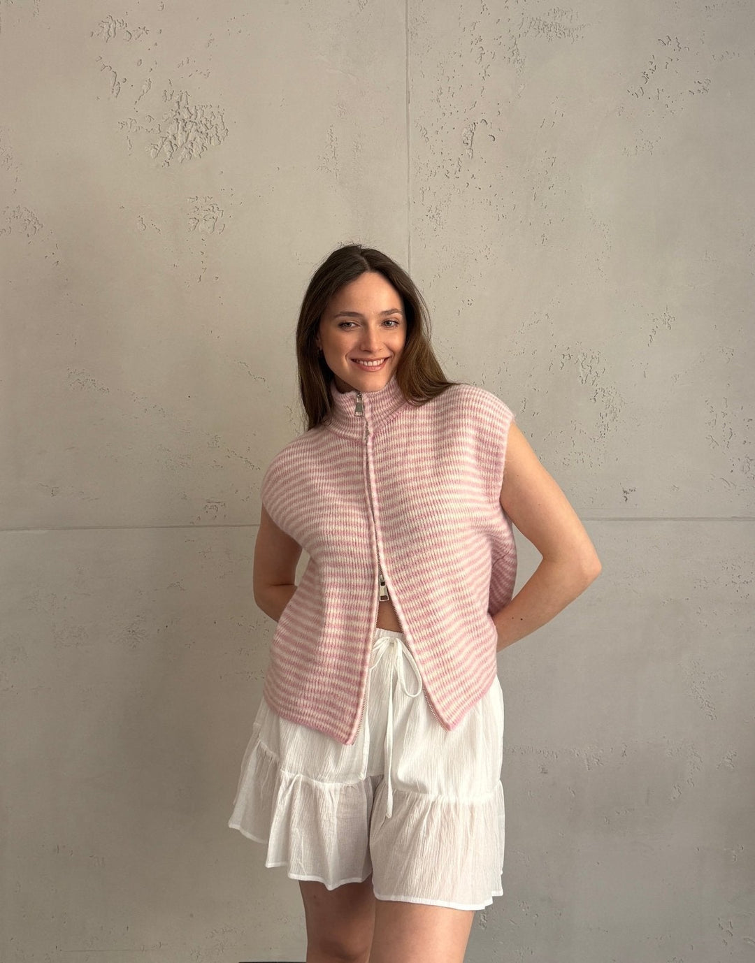 Clareville - Striped zip sweater