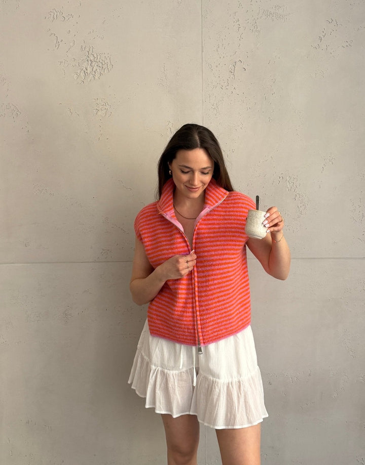 Clareville - Striped zip sweater