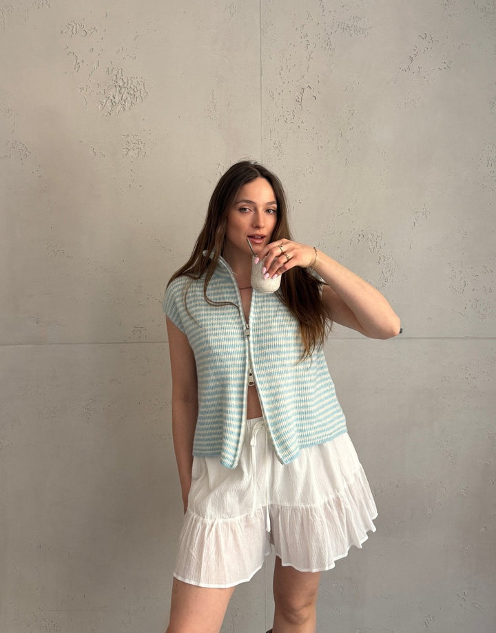 Clareville - Striped zip sweater