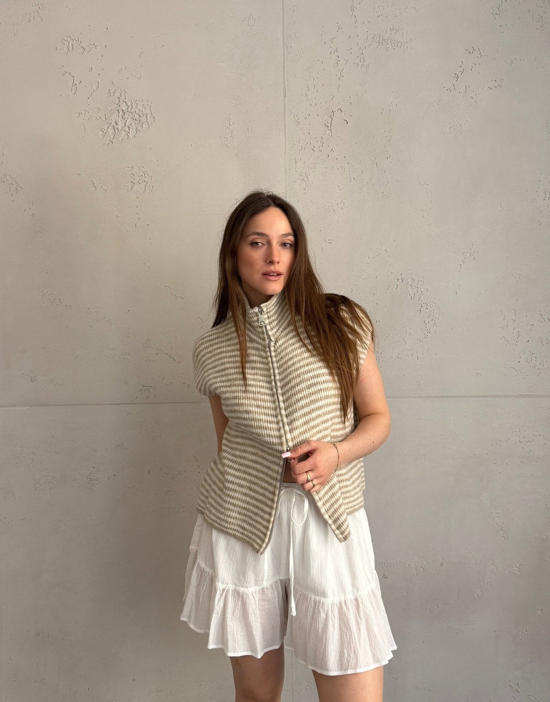 Clareville - Striped zip sweater