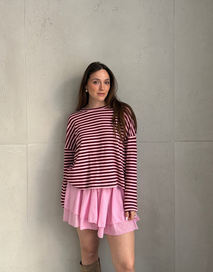Mullet - Striped long-sleeved sweatshirt with round neck