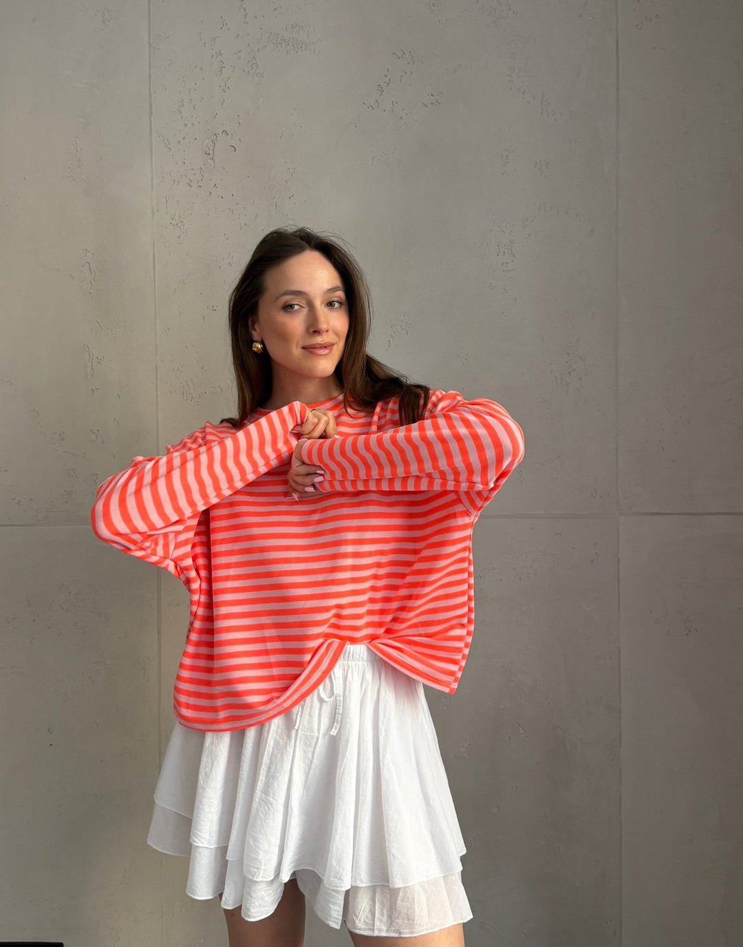Mullet - Striped long-sleeved sweatshirt with round neck