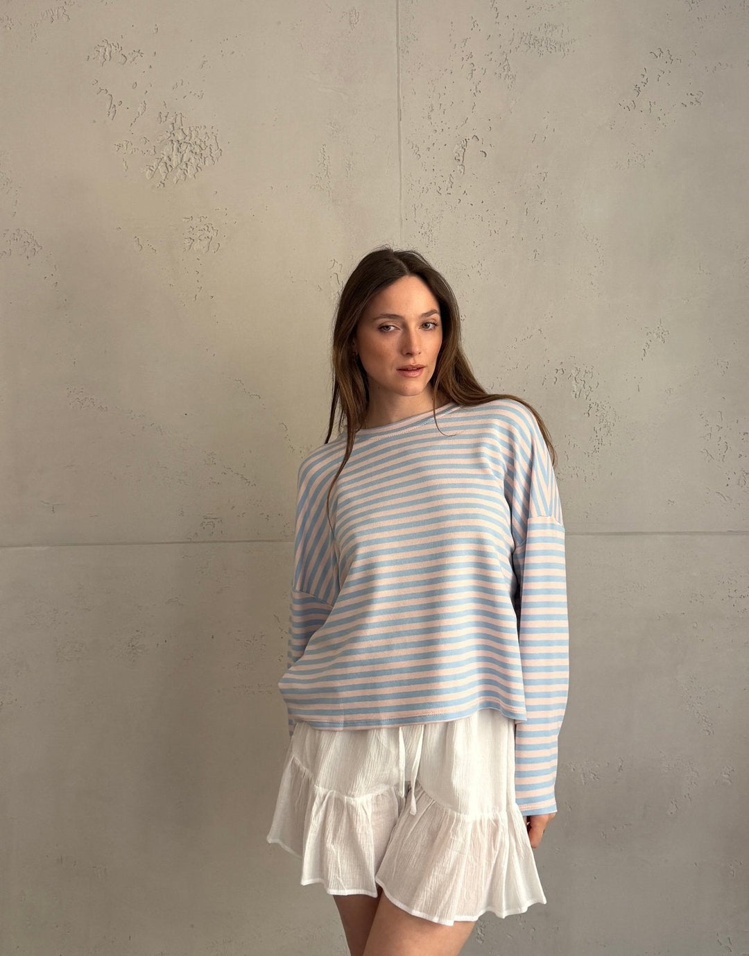 Mullet - Striped long-sleeved sweatshirt with round neck