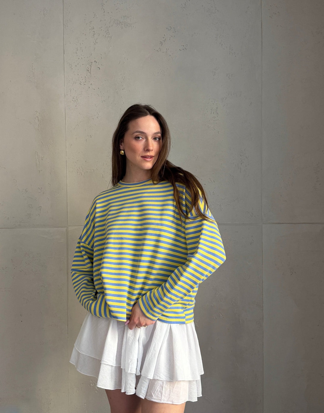 Mullet - Striped long-sleeved sweatshirt with round neck