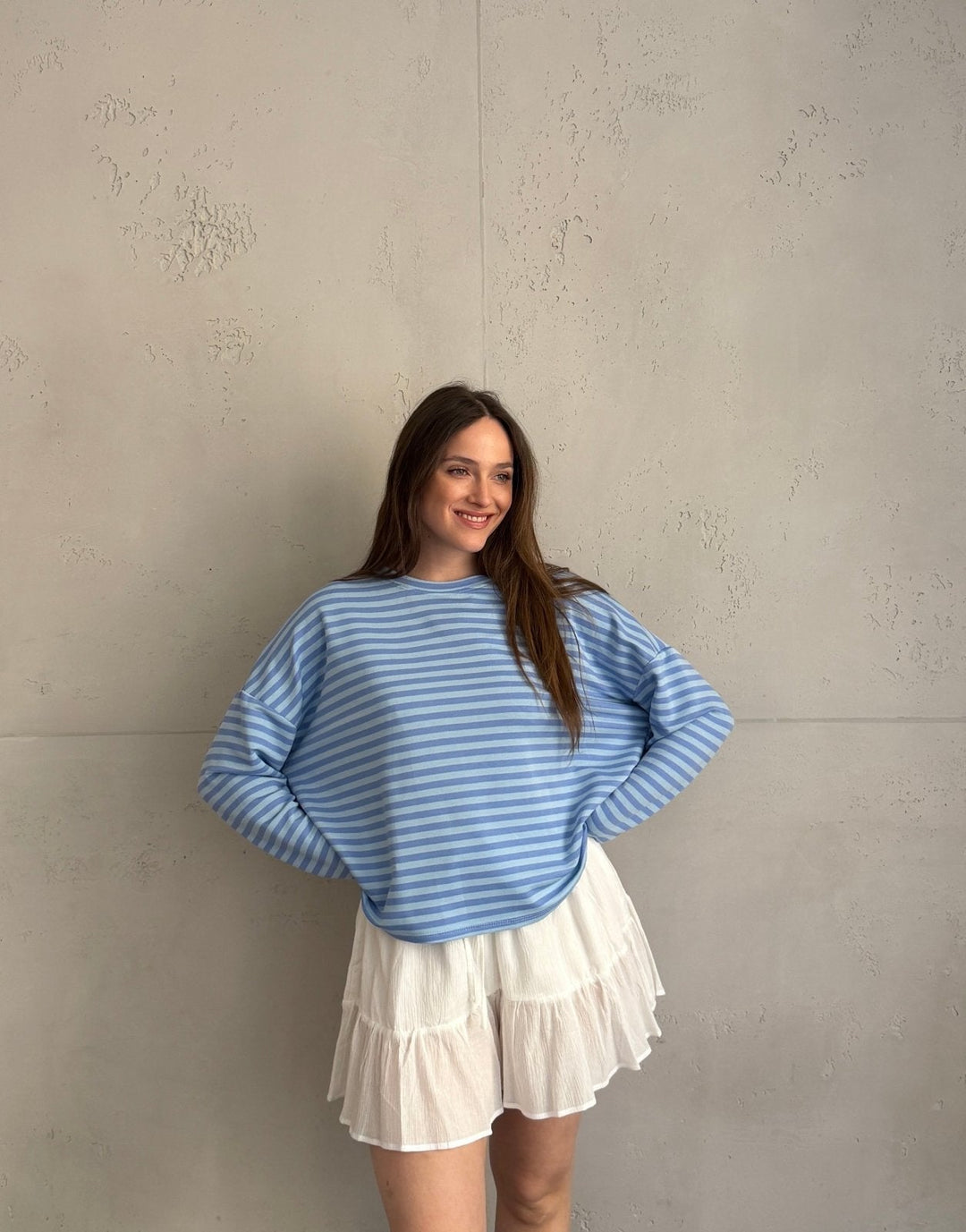 Mullet - Striped long-sleeved sweatshirt with round neck