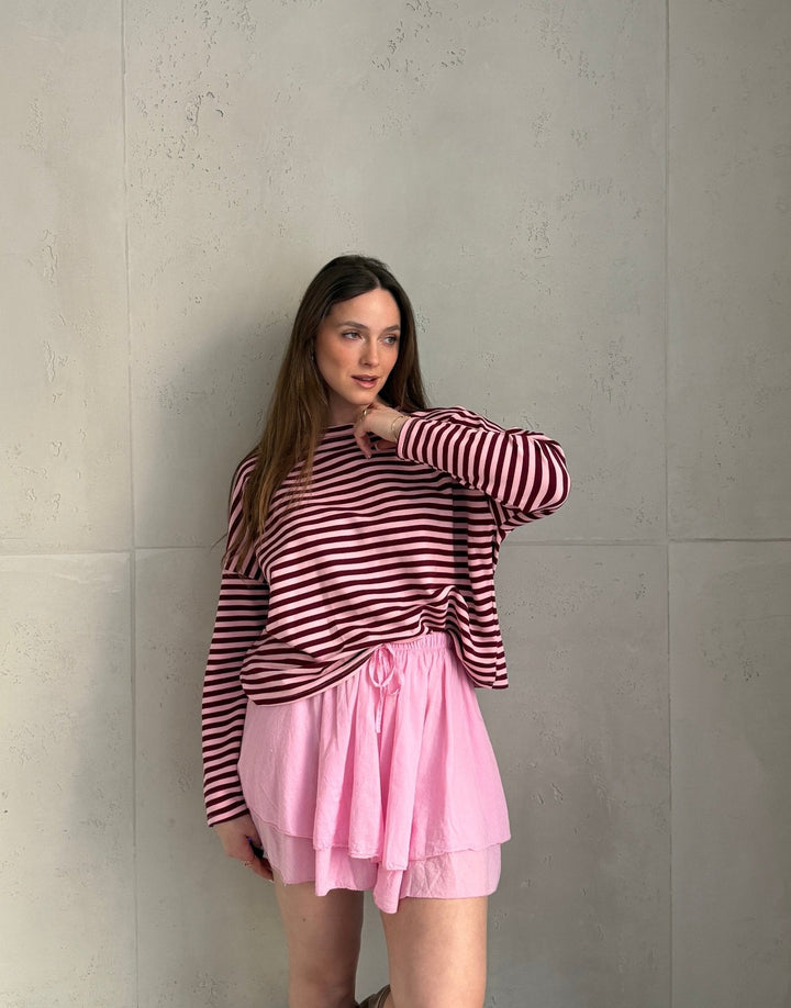 Mullet - Striped long-sleeved sweatshirt with round neck